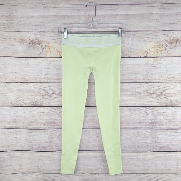 Gymshark Flex Low Rise Leggings XS Light Green Marl Workout Athletic - Picture 1 of 8